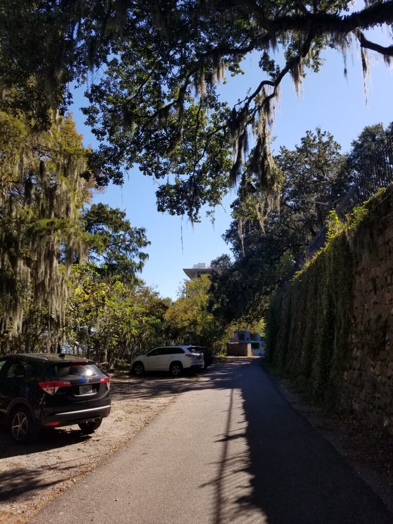 Factors Walk, Savannah Georgia. Spanish Moss and a blue sky show the beautiful October weather that this amazing Southern city has to offer