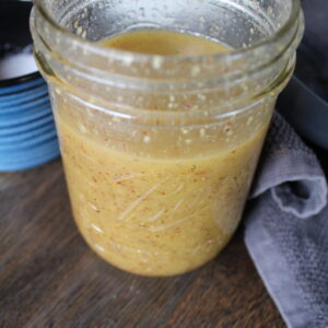 Maple Dijon Basil Vinaigrette in Mason Jar